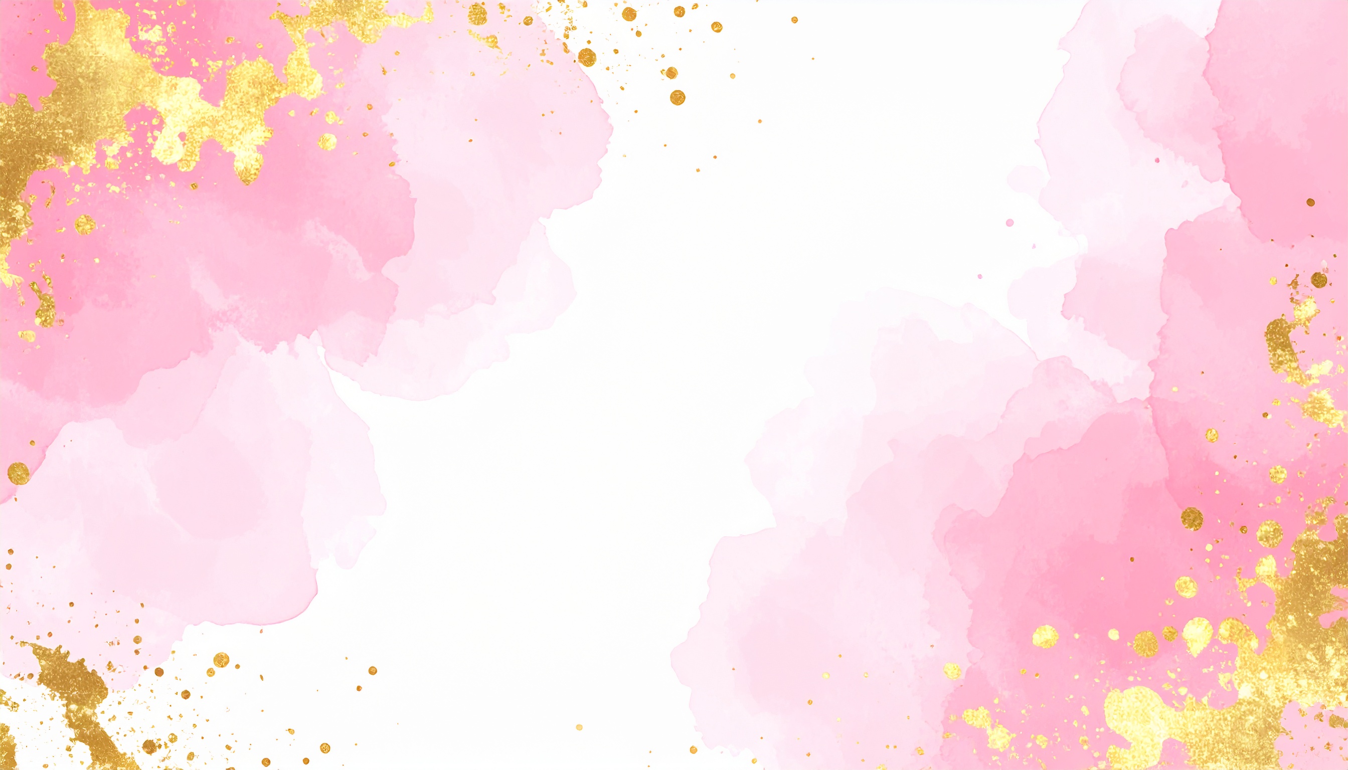 ピンクとゴールドのおしゃれな白色水彩背景イラスト