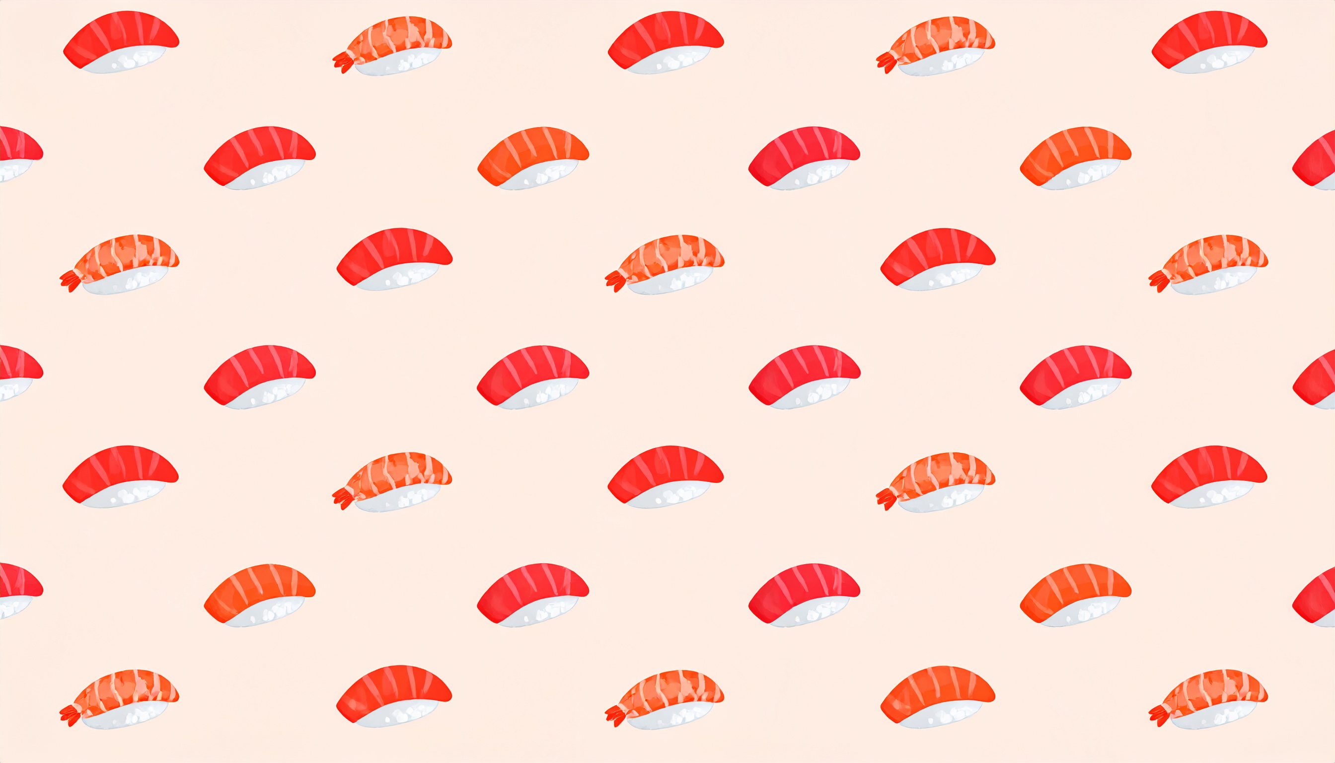 マグロとエビの寿司の背景イラスト