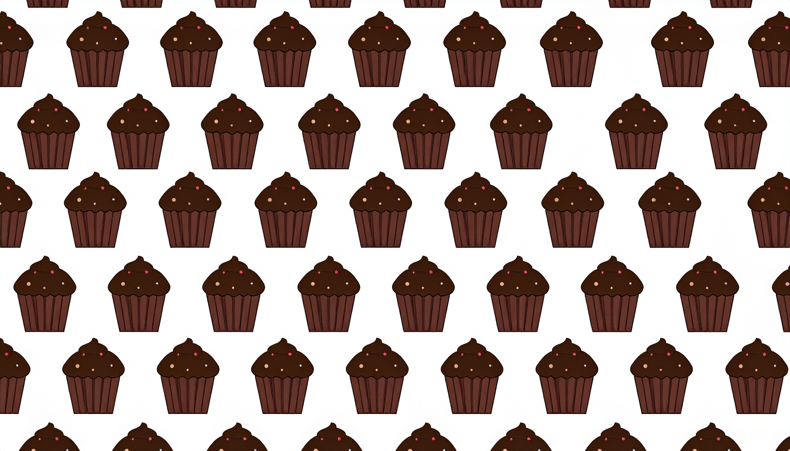 お菓子のチョコカップケーキのかわいい背景イラスト