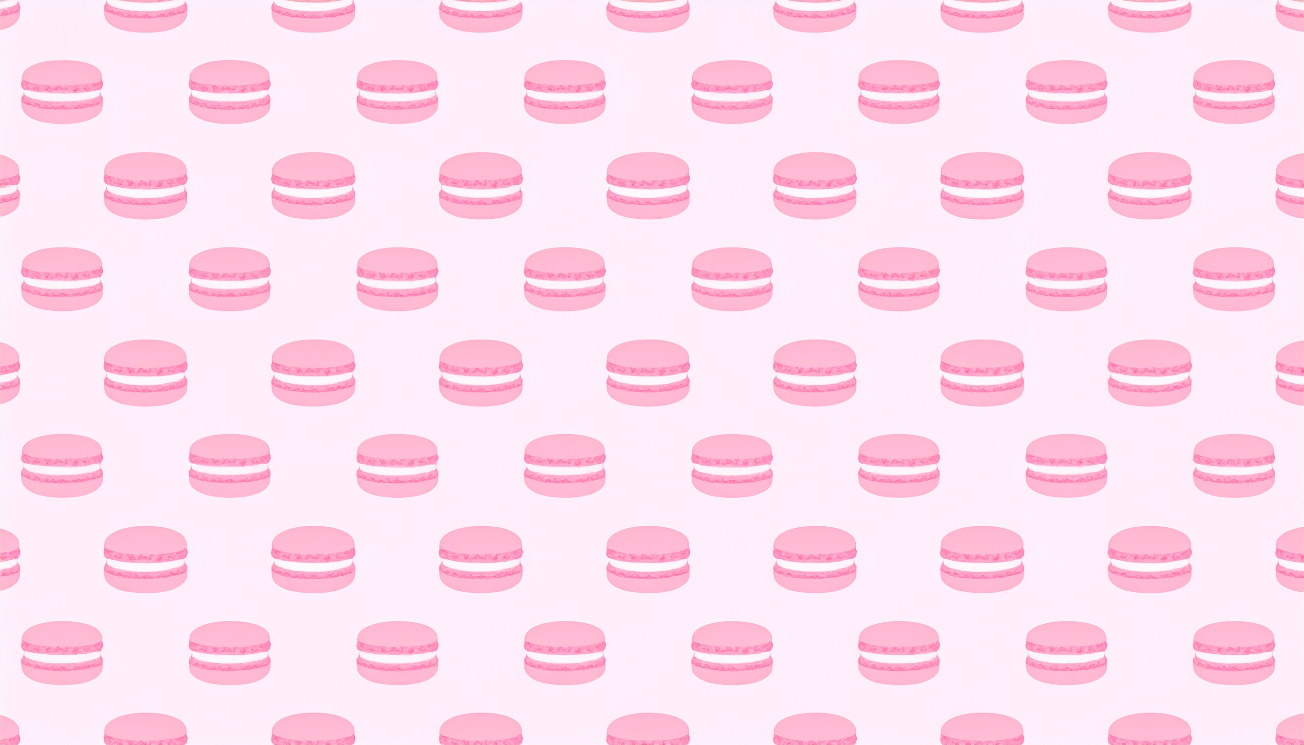 マカロンのかわいいパターン背景イラスト(ピンク)