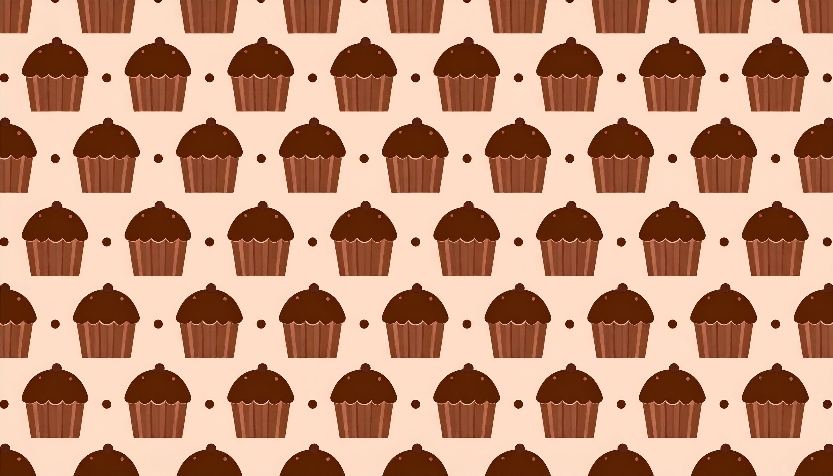 お菓子のチョコカップケーキの量産型背景フリー素材