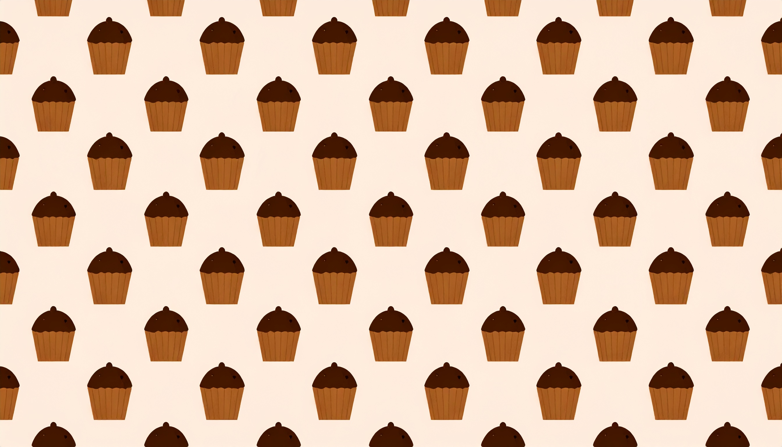 スイーツのチョコカップケーキの量産型背景イラスト
