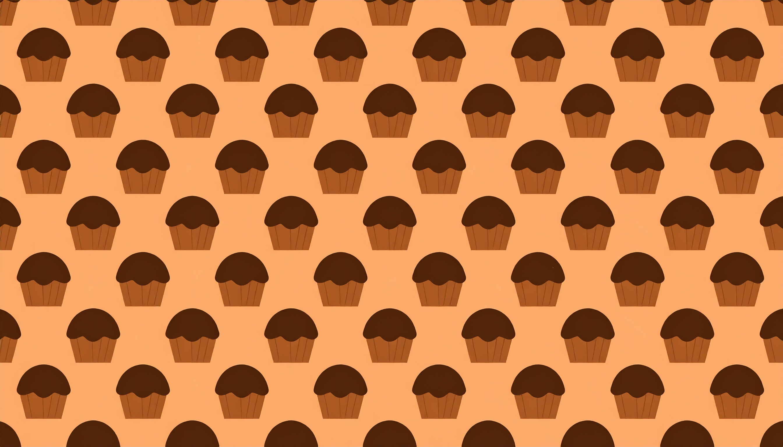 お菓子のチョコカップケーキの背景イラスト