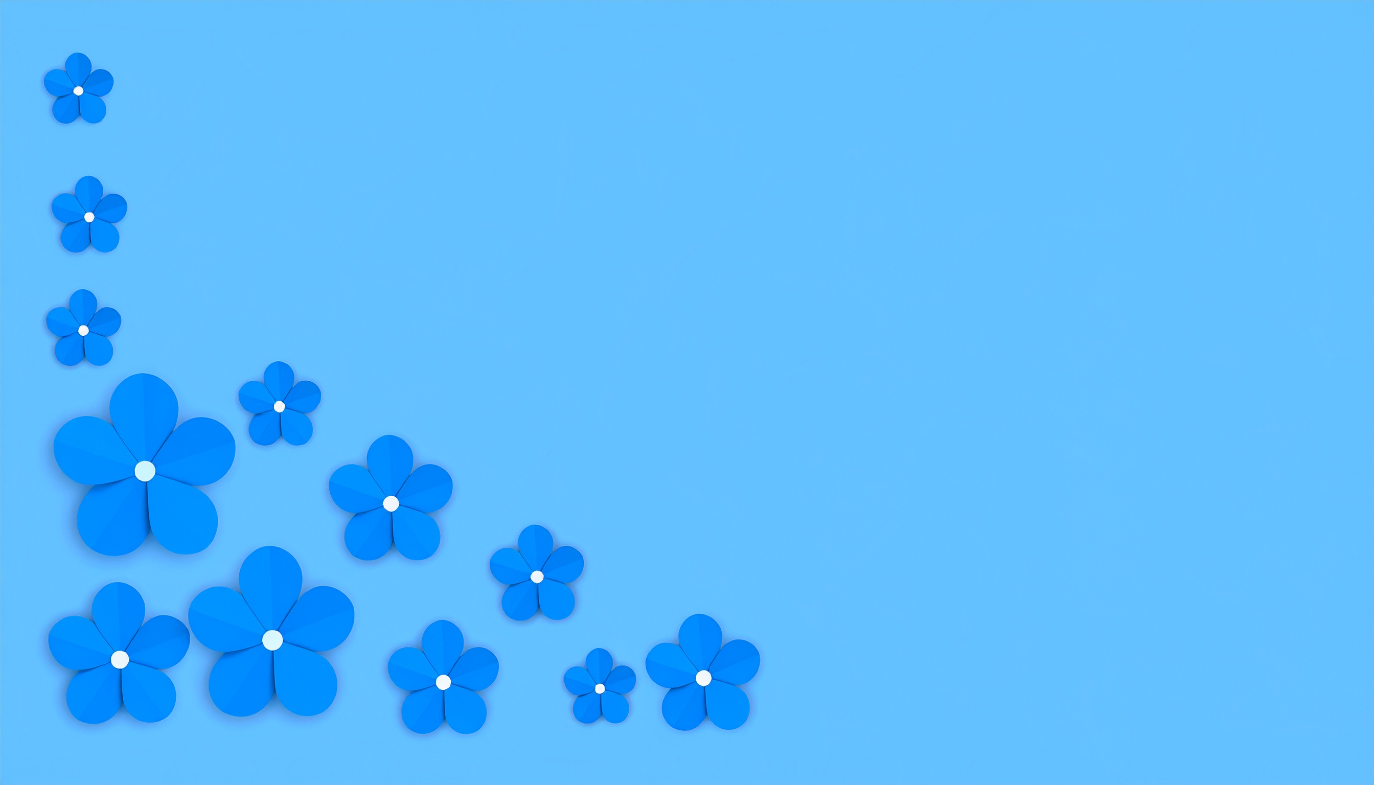 ブルーの花のシンプルなブルー背景画像